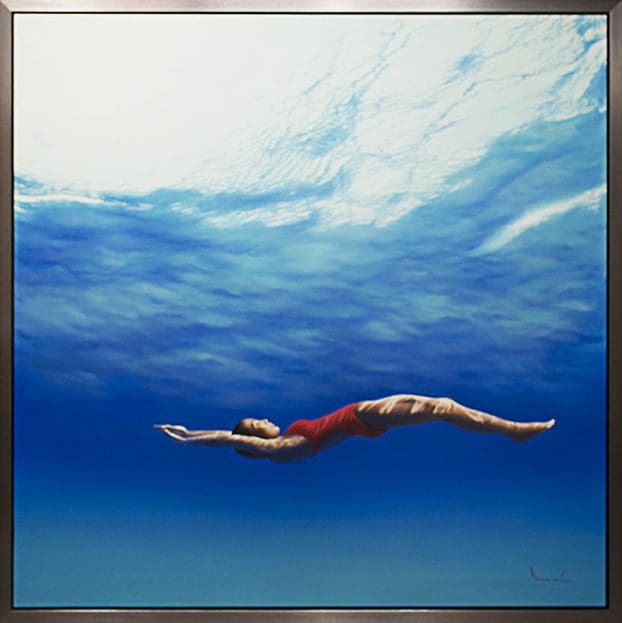 Ngurah, "In the Blue", Oil on Canvas, 74 x 74in.