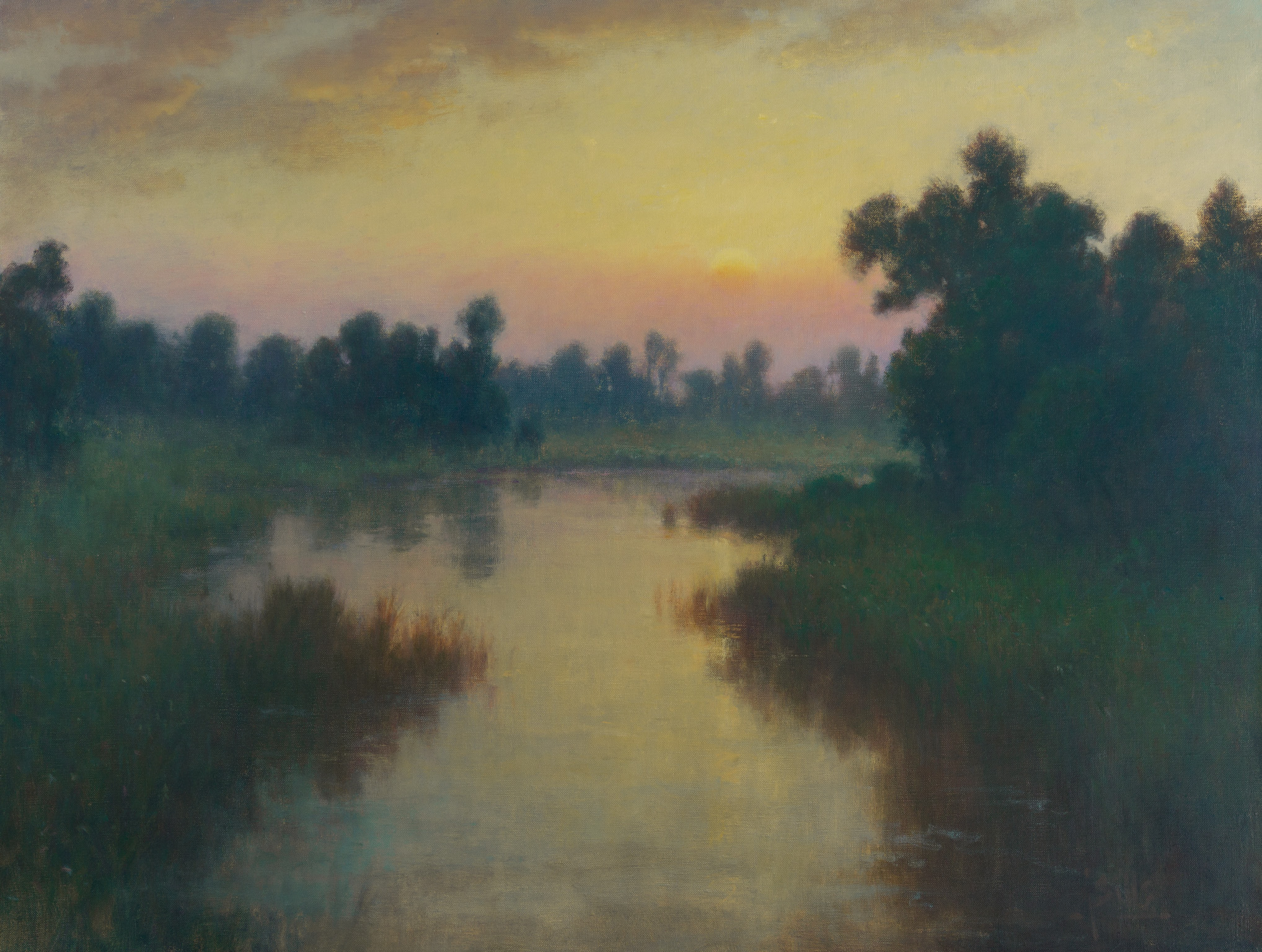 Sills, "Sleepy Dawn," Oil on Canvas, 32 x 42 in. 