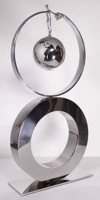  Title: WHAT GOES AROUND COMES AROUND* , Size: 41 X 19.5 X 7 , Medium: Aluminum and Stainless Steel