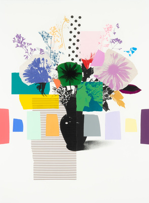  Title: PAPER BOUQUET XIV , Size: 30 X 22; 34.5 X 26.5 , Medium: Mixed Media on Paper , Price: $2,600