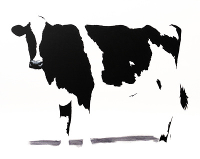 Title: NEARLY CAMOUFLAGED COW II , Size: 48 X 60; 50 X 62 , Medium: Acrylic on Canvas