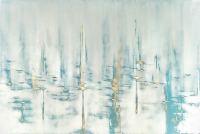  Title: COOL WATERS , Size: 54 X 80; 56 X 82 , Medium: Mixed Media on Panel