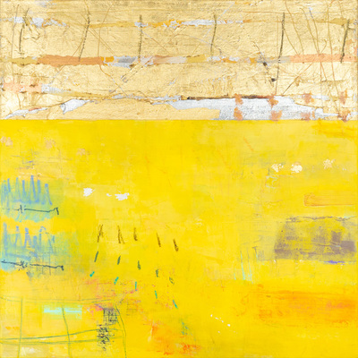  Title: GOLD AND COLOR NO. 140 , Size: 24 X 24; 25.5 X 25.5 , Medium: Mixed Media on Canvas