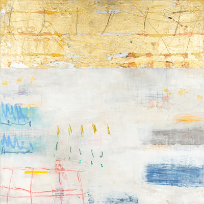  Title: GOLD AND COLOR NO. 141 , Size: 24 X 24; 25.5 X 25.5 , Medium: Mixed Media on Canvas