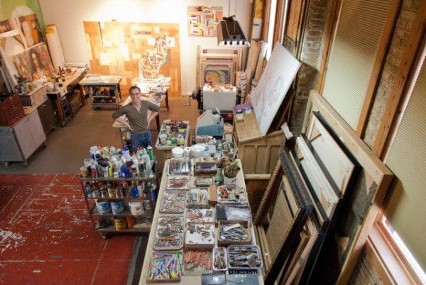 Charles Dwyer in his Studio