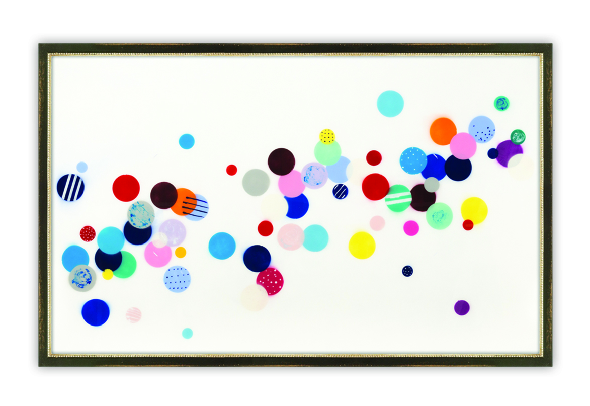 McClain, "Going West," Mixed Media with Resin on Panel," 44 x 72 in. | Palio Chocolate & Cool Silver Inner-Leafed Frame