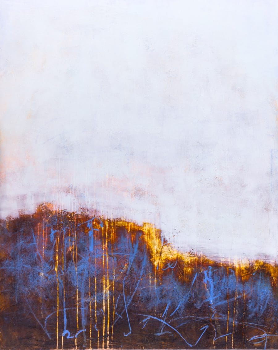 Erickson, "Through the Mist No. 2," Oil and Wax on Panel, 60 x 48 in. 
