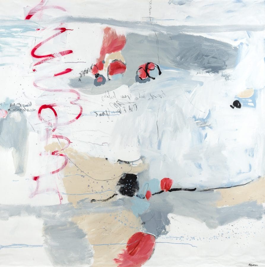 Simon, "Love Letter," Mixed Media on Canvas, 67 x 67 in.