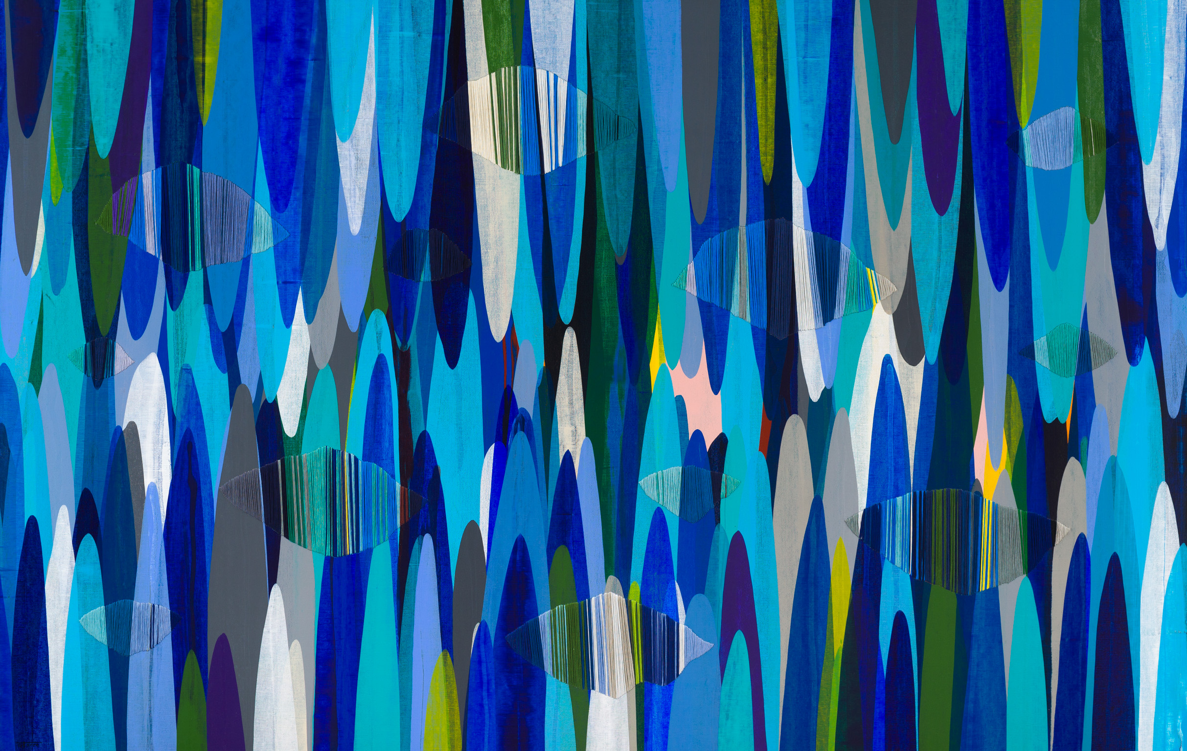 De la Torre, "Poemes LVI," Mixed Media on Canvas, 43 x 67