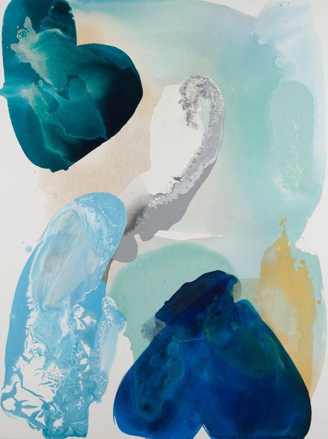 Liz Barber Leventhal, Water Petals 15, Mixed Media on Canvas, 48 × 36 inches