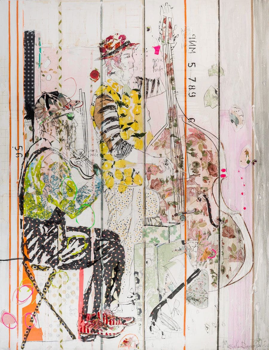  Teresa Calderon & Mersuka Dopazo, Making People Happy, Mixed Media on Canvas, 87 × 67 inches