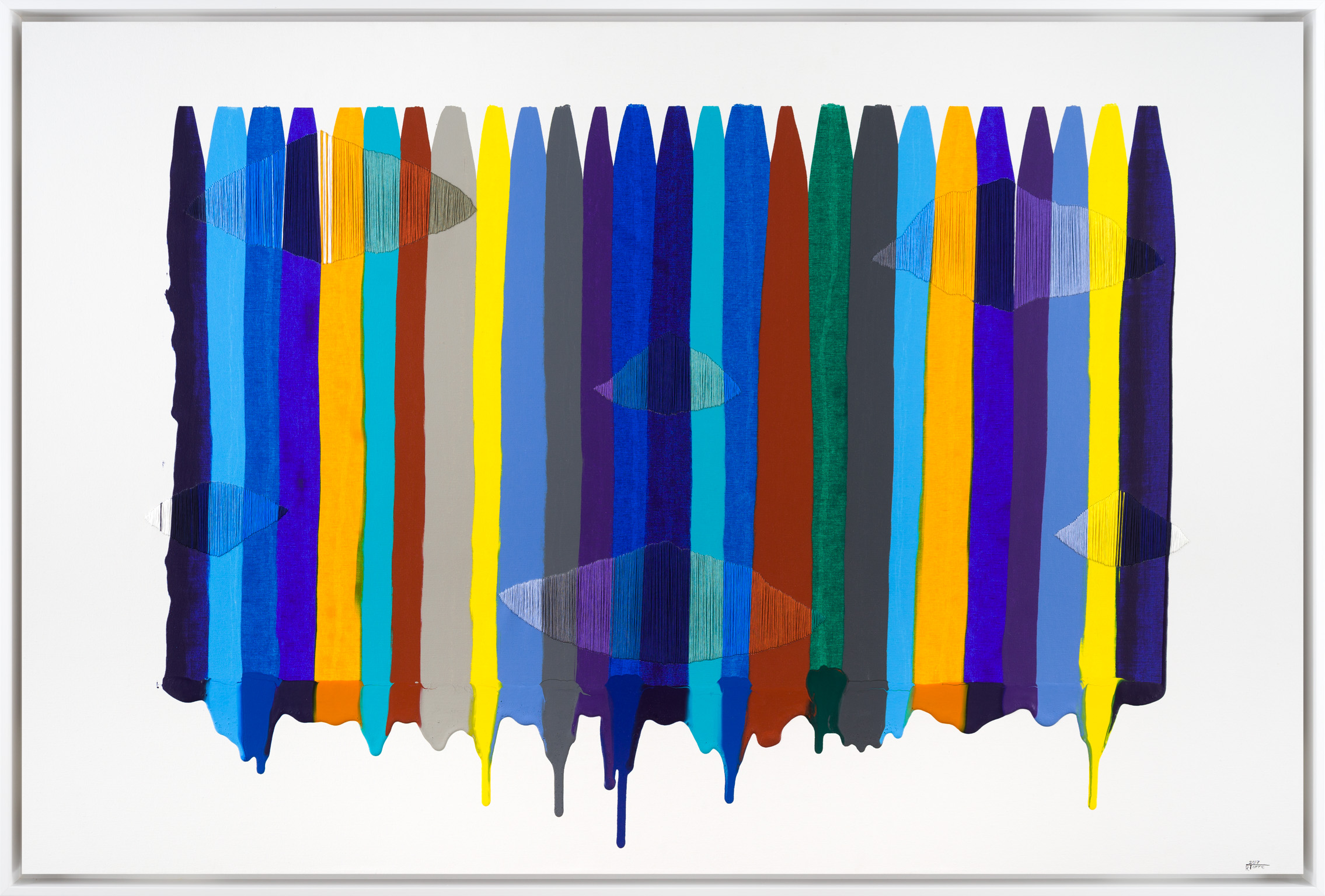 Raul de la Torre, Fils I Colors CCVCVI, Mixed Media on Canvas, 40 × 60 inches