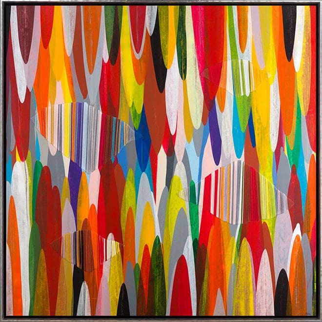 Raul de la Torre, Poemes LIX, Mixed Media on Canvas, 48 × 48 inches