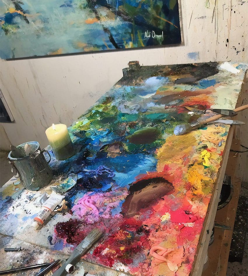 Orchestrating chaos: Desmond's palettes employ wide ranging hues and tones. 